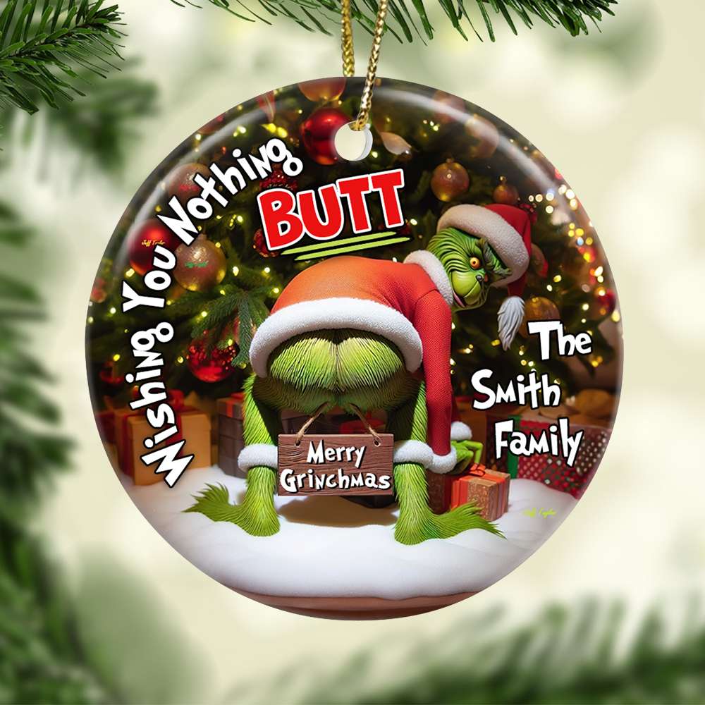 Personalized Gifts For Family, Ceramic Ornament 01HUDT240724 Naughty Ornament - Image 4