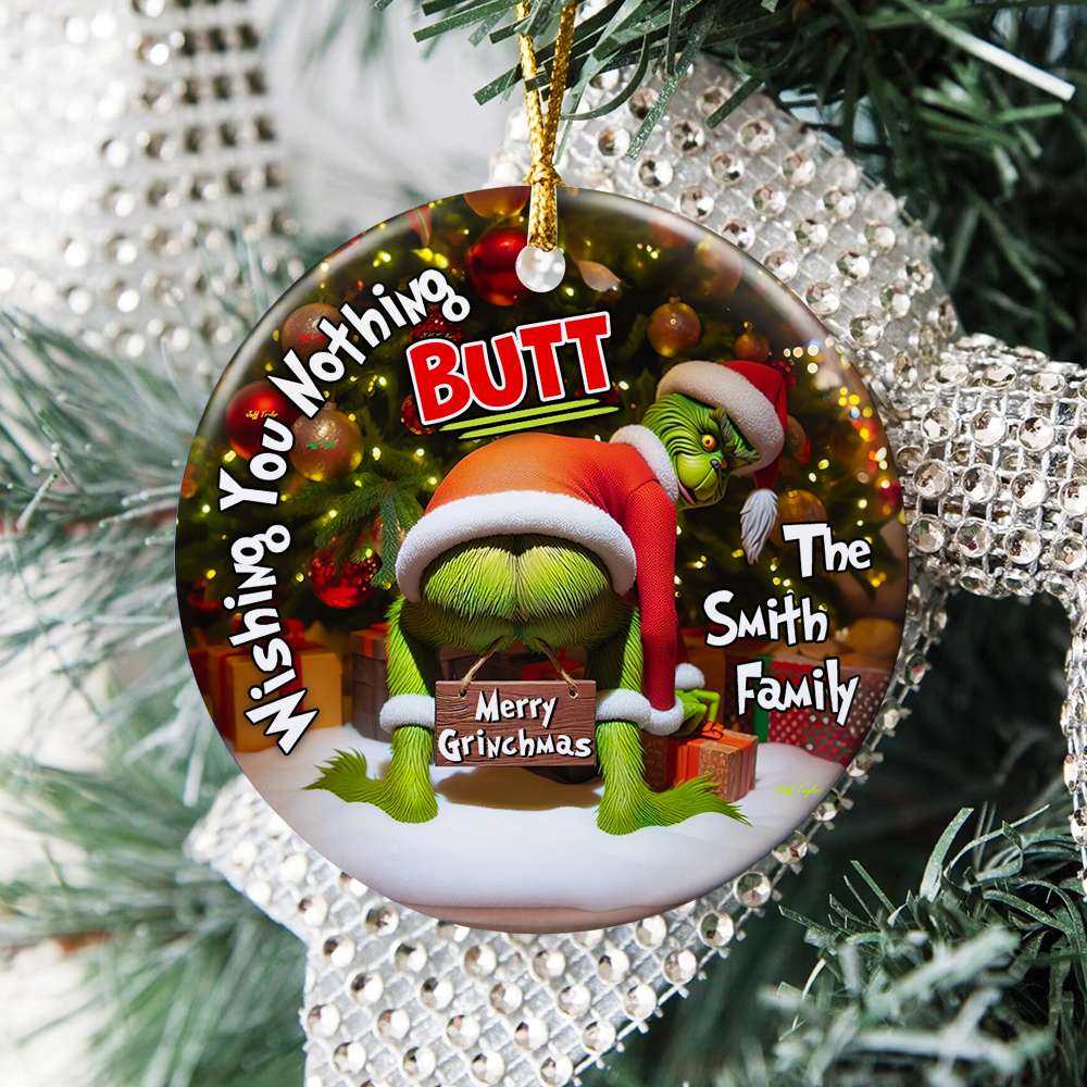 Personalized Gifts For Family, Ceramic Ornament 01HUDT240724 Naughty Ornament - Image 3