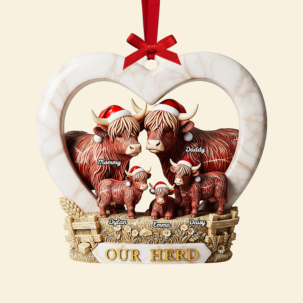 Personalized Gifts For Family Christmas Highland Cow Ornament 03nata200925 - Image 4
