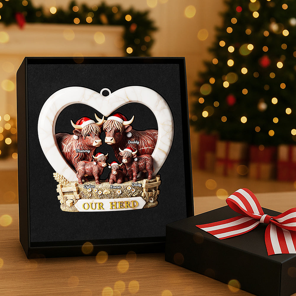 Personalized Gifts For Family Christmas Highland Cow Ornament 03nata200925 - Image 3