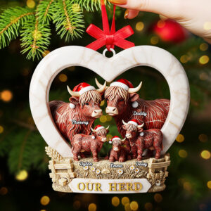 Alternative view of Personalized Gifts For Family Christmas Highland Cow Ornament 03nata200925