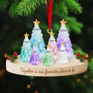 Alternative view of Personalized Gifts For Family, Christmas Tree Sea Glass Family Acrylic Ornament 01nata131025