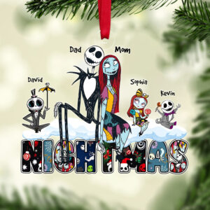 Alternative view of Personalized Gifts For Family Horror Christmas Ornament 05OHDT211124