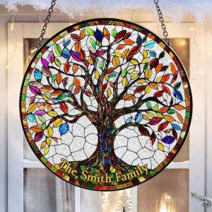 Alternative view of Personalized Gifts For Family Stained Glass 05acdt250824 Family Tree
