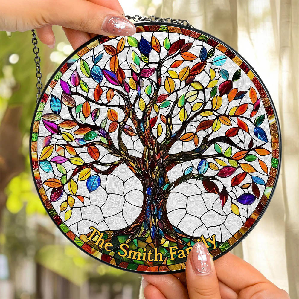 Personalized Gifts For Family Stained Glass 05acdt250824 Family Tree - Image 3
