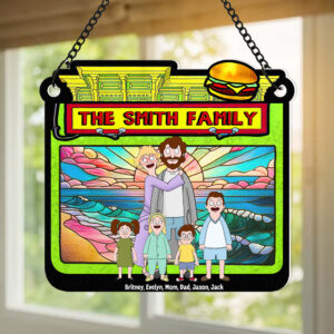 Personalized Gifts For Family Suncatcher Ornament Happy Family 01ACDT100225HG