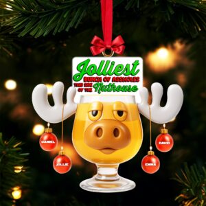 Personalized Gifts For Family, Vacation Moose Family Name Christmas Acrylic Ornament 05nalu171025