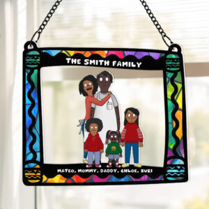 Alternative view of Personalized Gifts For Family Window Hanging Suncatcher Ornament Cartoon Family 01ACDT110225HG