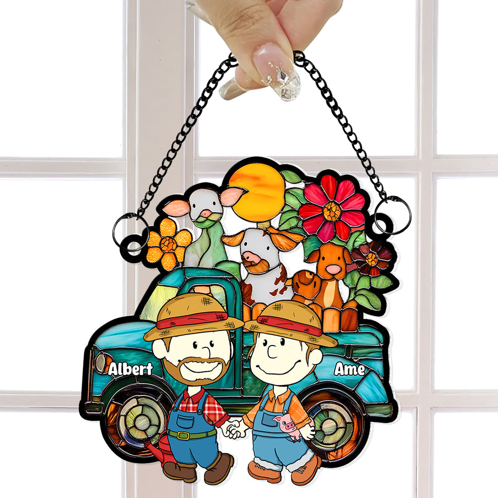 Alternative view of Personalized Gifts For Farmer Couples Suncatcher Ornament Farm Sweet Farm 01KALU140125HG