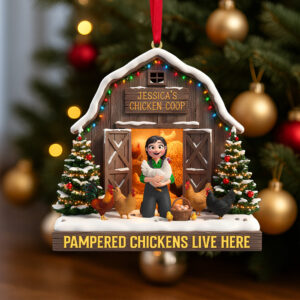 Alternative view of Personalized Gifts For Farmers Christmas Chicken Coop Ornament 04natn190925