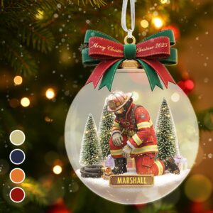 Alternative view of Personalized Gifts For Firefighter Christmas Ornament 01pgmg081025