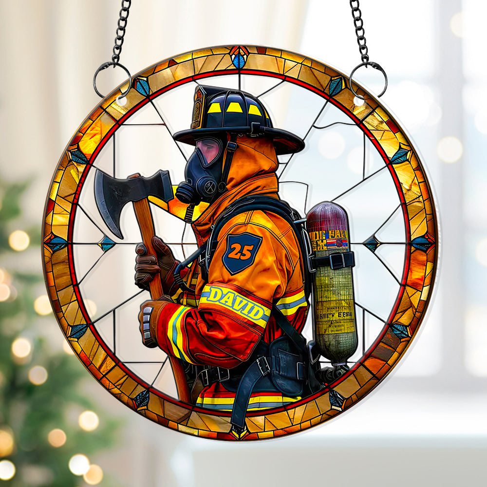 Personalized Gifts For Firefighter Suncatcher Ornament 05ACDT280824