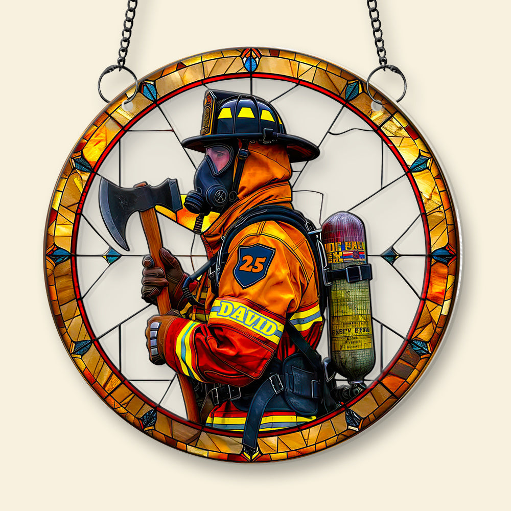Personalized Gifts For Firefighter Suncatcher Ornament 05ACDT280824 - Image 5