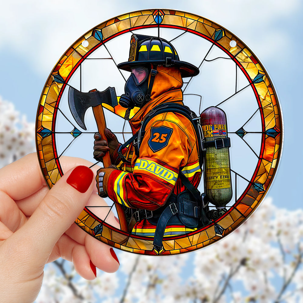 Personalized Gifts For Firefighter Suncatcher Ornament 05ACDT280824 - Image 3