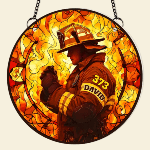 Personalized Gifts For Firefighter Suncatcher Ornament 103acpu290824
