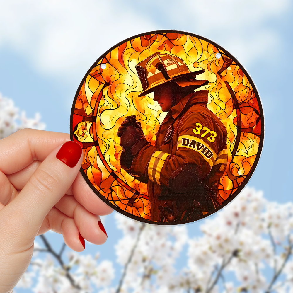 Personalized Gifts For Firefighter Suncatcher Ornament 103acpu290824 - Image 6