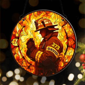 Alternative view of Personalized Gifts For Firefighter Suncatcher Ornament 103acpu290824