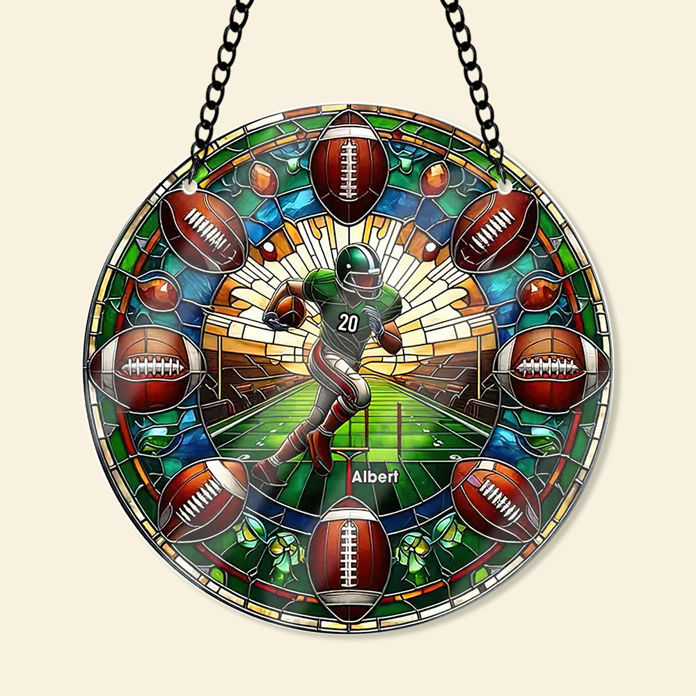 Alternative view of Personalized Gifts For Football Lovers Suncatcher Ornament 104acxx270824