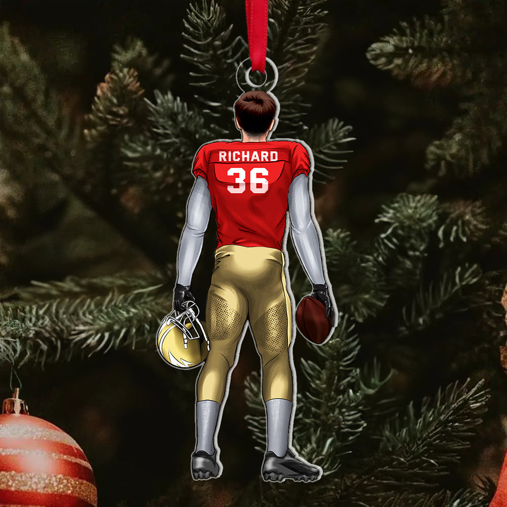 Alternative view of Personalized Gifts For Football Player Acrylic Ornament 03acqn111124tm