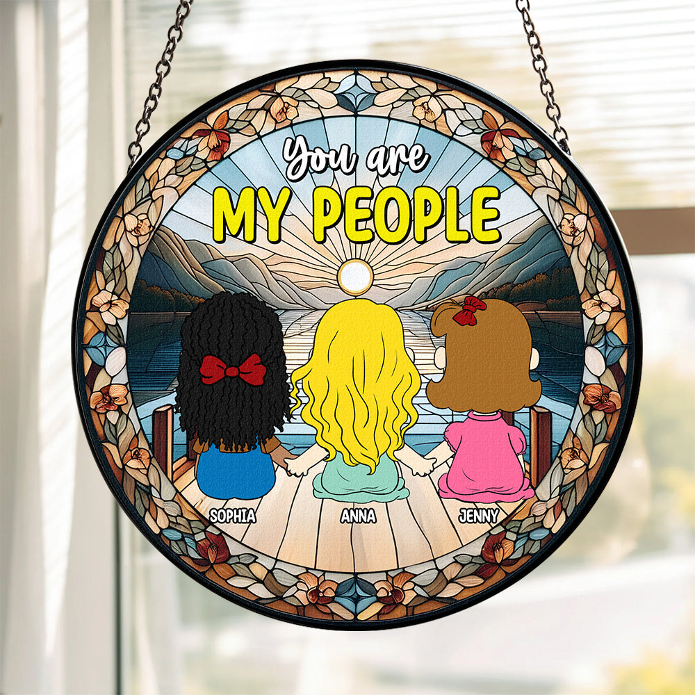 Personalized Gifts For Friends Stained Glass Ornament 03qhtn071224hg You Are My People