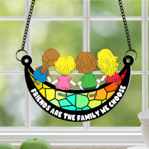 Personalized Gifts For Friends Suncatcher Ornament Friends Are The Family We Choose 04OHLU071224HG