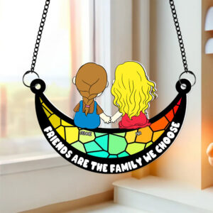 Alternative view of Personalized Gifts For Friends Suncatcher Ornament Friends Are The Family We Choose 04OHLU071224HG