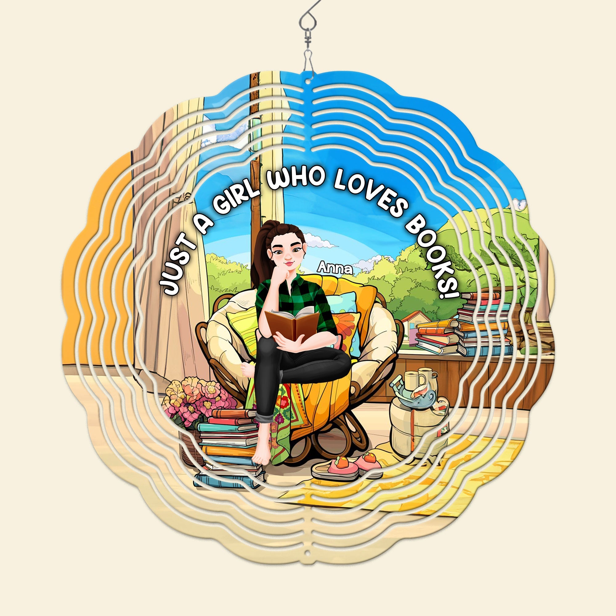 Personalized Gifts For Girl Book Lover 3D Wind Spinner 02XQLU181224PA - Image 5