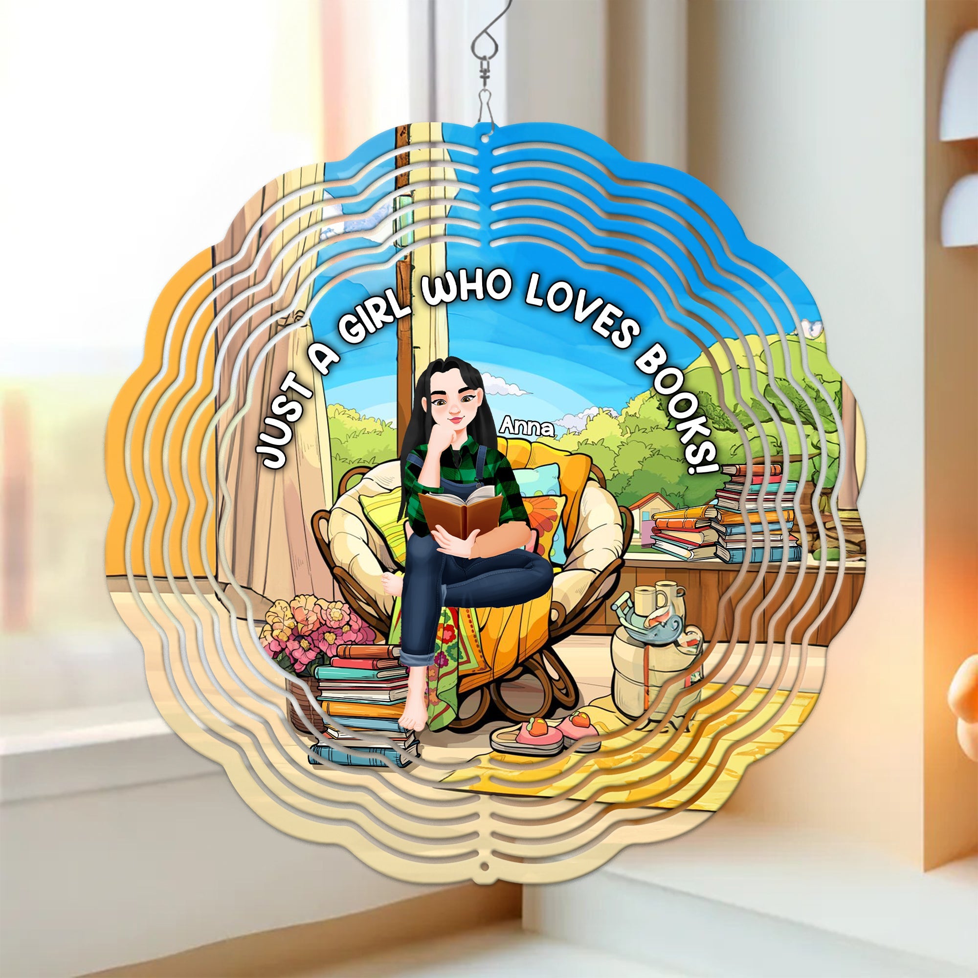 Personalized Gifts For Girl Book Lover 3D Wind Spinner 02XQLU181224PA