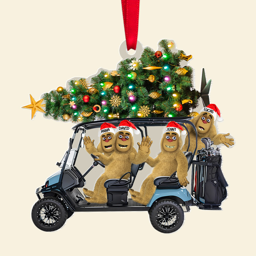 Personalized Gifts For Golf Friends Christmas Ornament, Bigfoot Riding Golf Cart 031qhtn240924 - Image 4