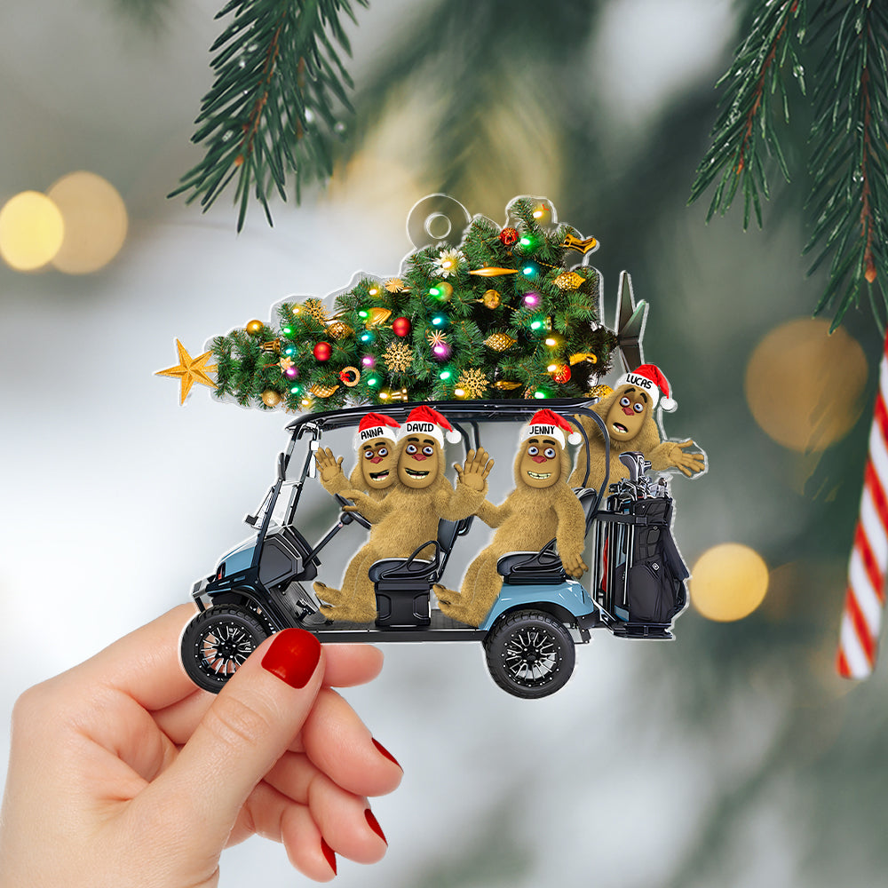 Personalized Gifts For Golf Friends Christmas Ornament, Bigfoot Riding Golf Cart 031qhtn240924 - Image 3
