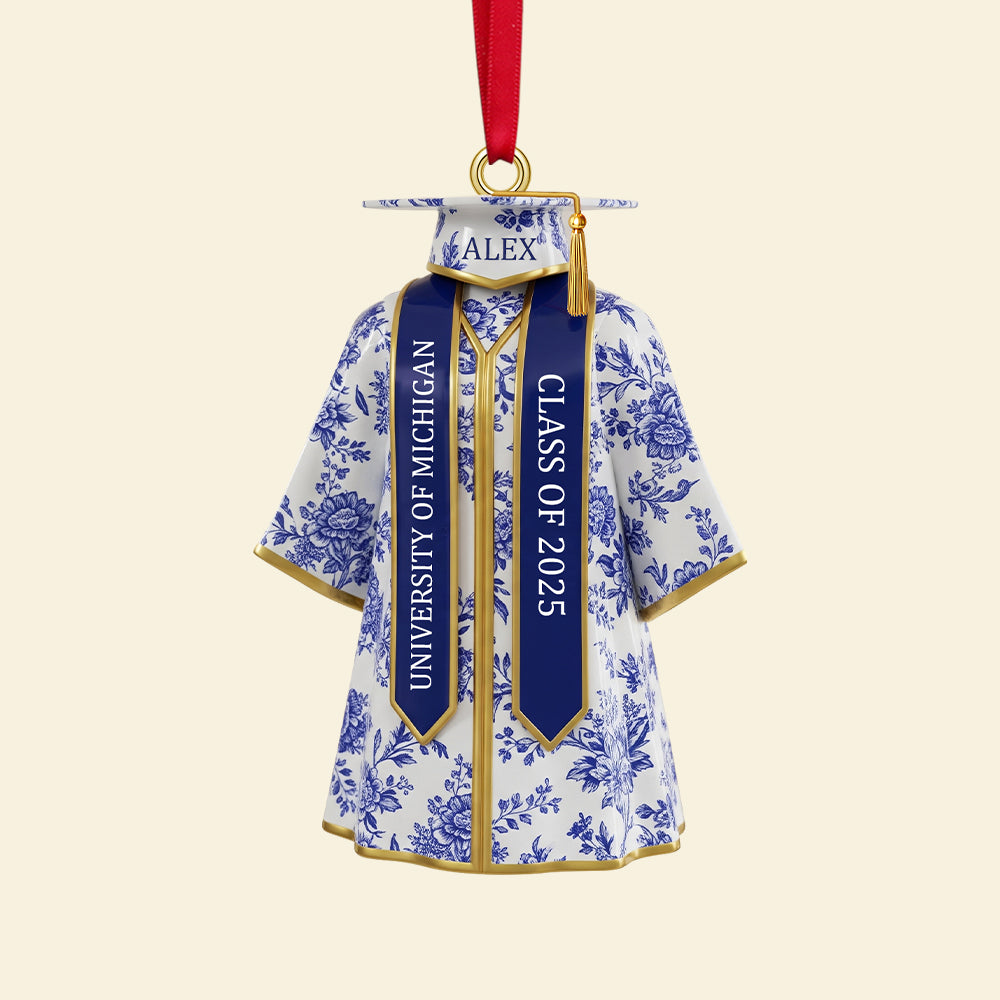 Personalized Gifts For Graduate Christmas Toile de Jouy Ornament 01pgtn050925 Graduation Gifts - Image 4
