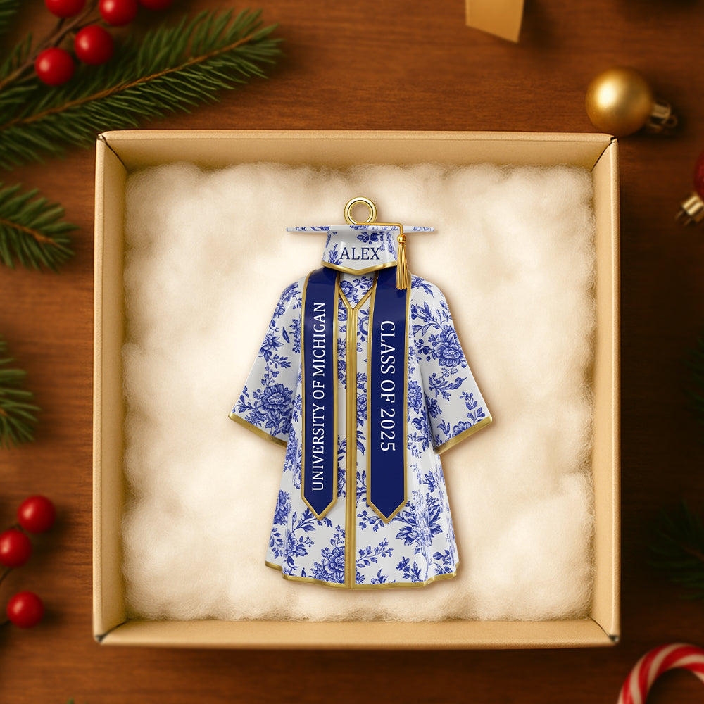 Personalized Gifts For Graduate Christmas Toile de Jouy Ornament 01pgtn050925 Graduation Gifts - Image 3