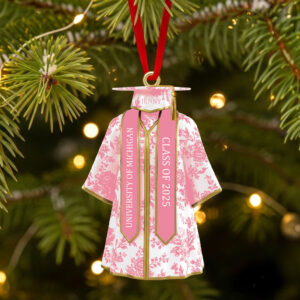 Alternative view of Personalized Gifts For Graduate Christmas Toile de Jouy Ornament 01pgtn050925 Graduation Gifts