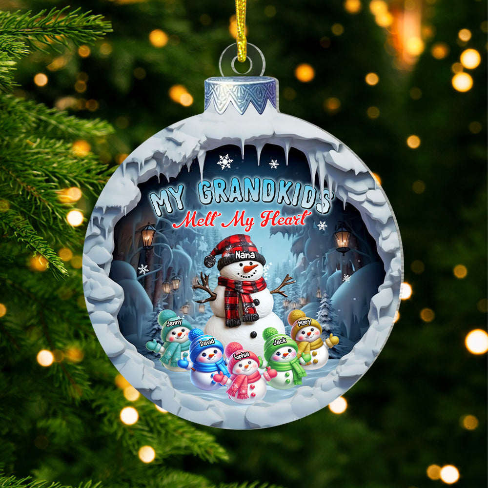 Alternative view of Personalized Gifts For Grandma Christmas Ornament 01qhtn131124 Cute Snowmies My Grandkids Melt My Heart