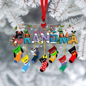Alternative view of Personalized Gifts For Grandma Socks Christmas Acrylic Ornament 04XQLU071124