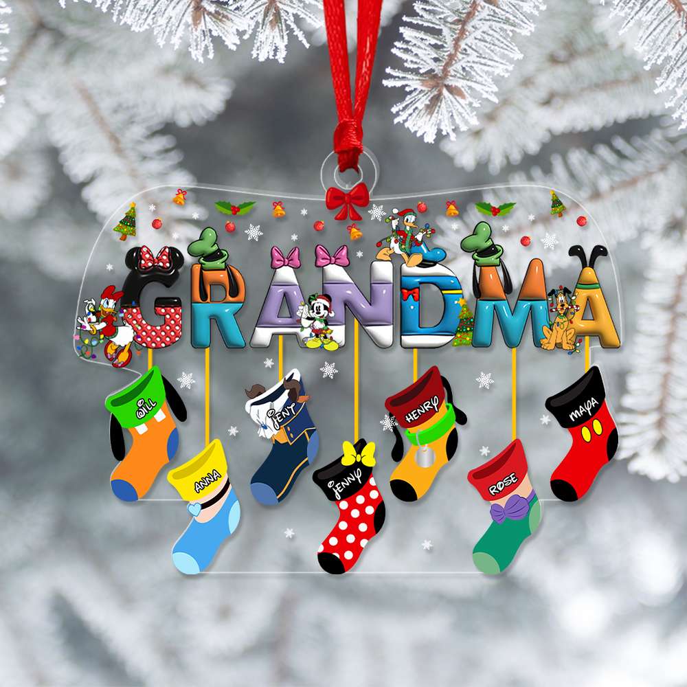 Alternative view of Personalized Gifts For Grandma Socks Christmas Acrylic Ornament 04XQLU071124