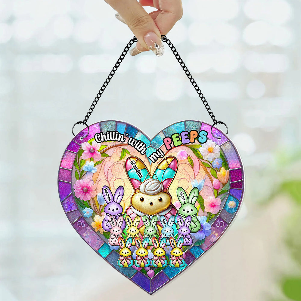 Personalized Gifts For Grandma Suncatcher Ornament, Chillin' With My Peep Easter Gifts 01TGDT170225 - Image 5