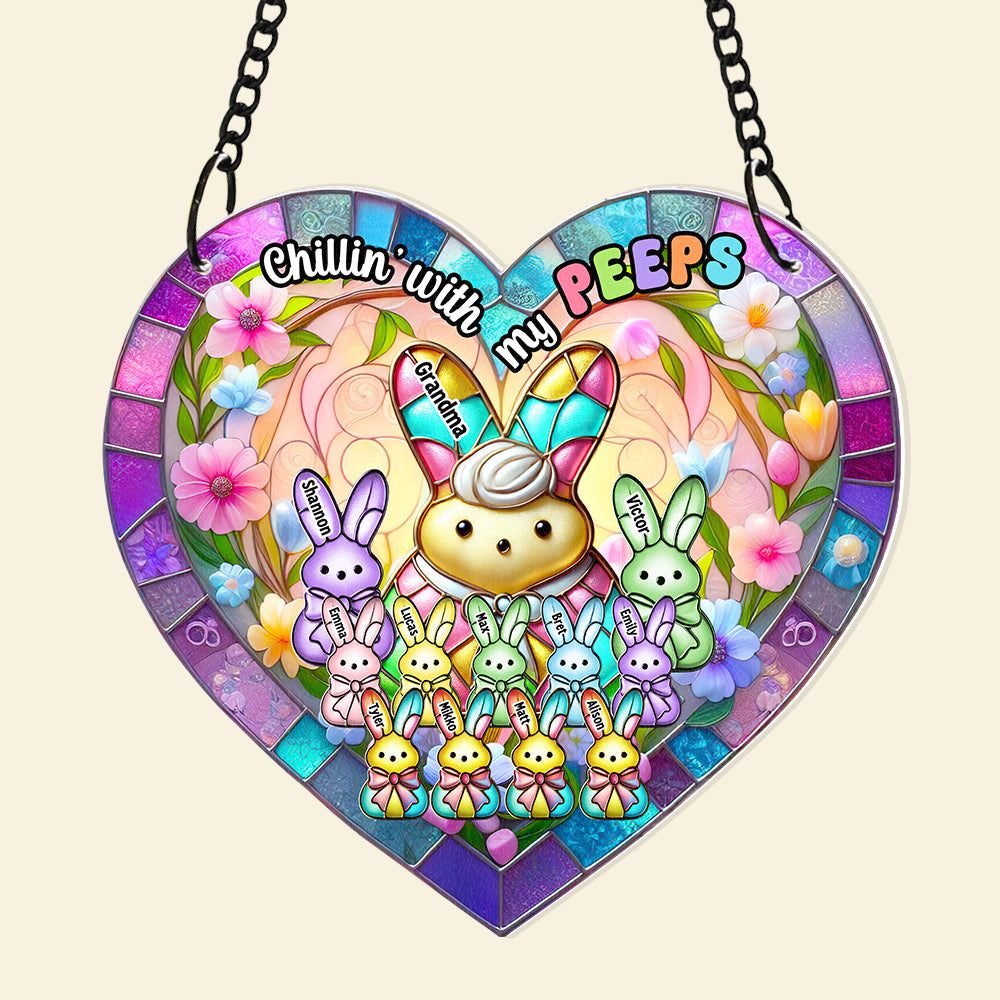 Personalized Gifts For Grandma Suncatcher Ornament, Chillin' With My Peep Easter Gifts 01TGDT170225 - Image 4