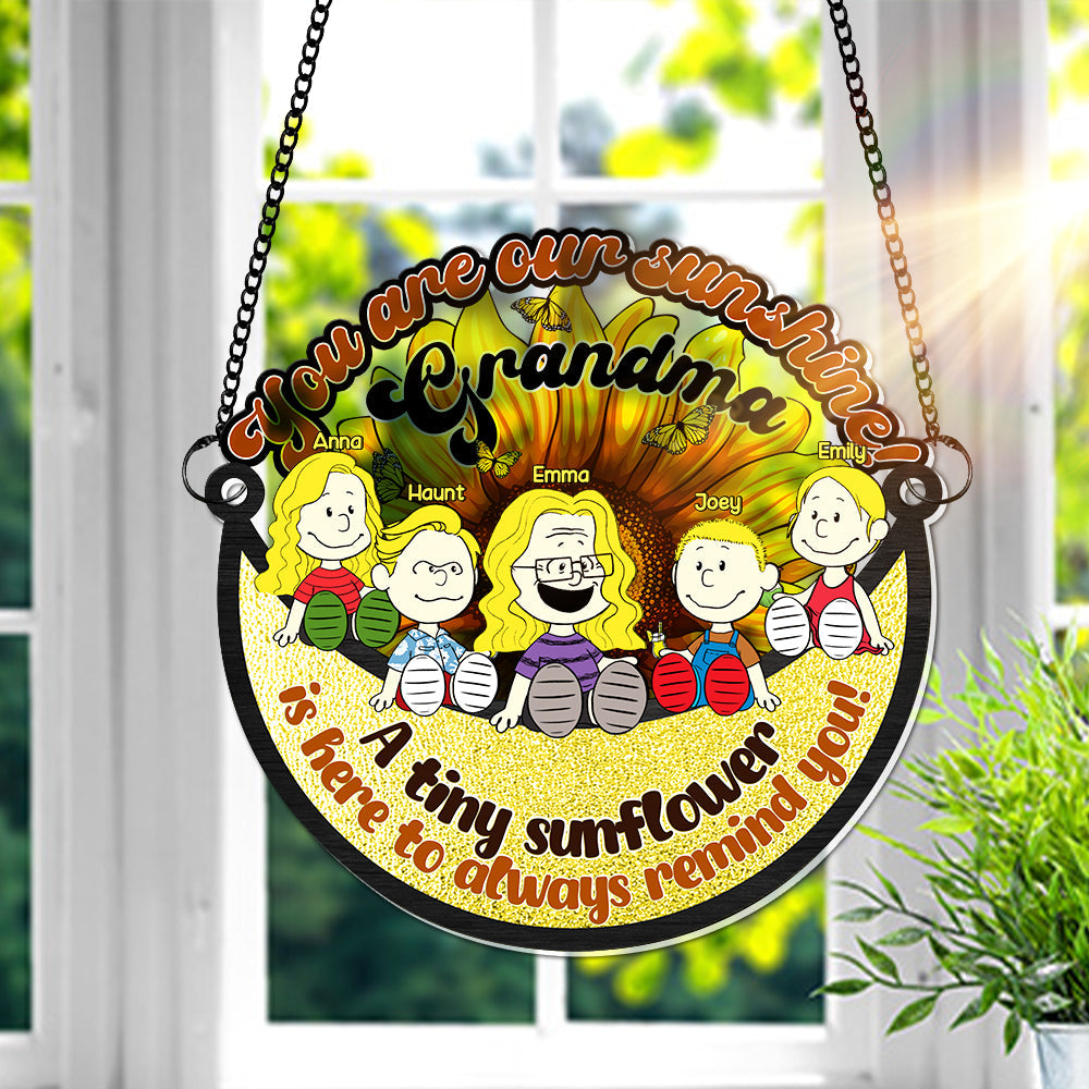 Alternative view of Personalized Gifts For Grandma Window Hanging Suncatcher, Adorable Sunshine Grandkids 05KALU100325PA