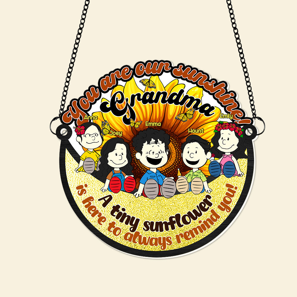 Personalized Gifts For Grandma Window Hanging Suncatcher, Adorable Sunshine Grandkids 05KALU100325PA - Image 5