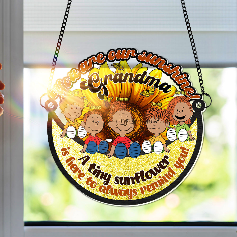 Personalized Gifts For Grandma Window Hanging Suncatcher, Adorable Sunshine Grandkids 05KALU100325PA - Image 3