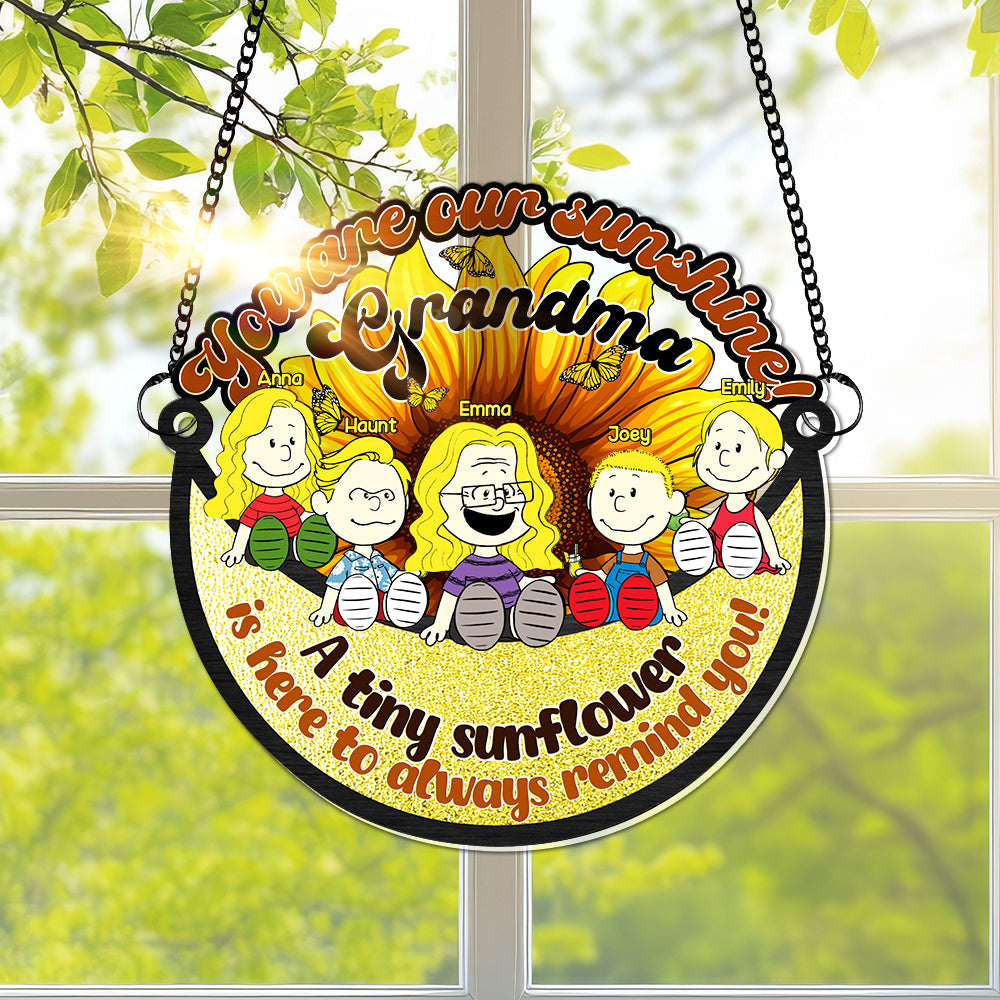 Personalized Gifts For Grandma Window Hanging Suncatcher, Adorable Sunshine Grandkids 05KALU100325PA - Image 4