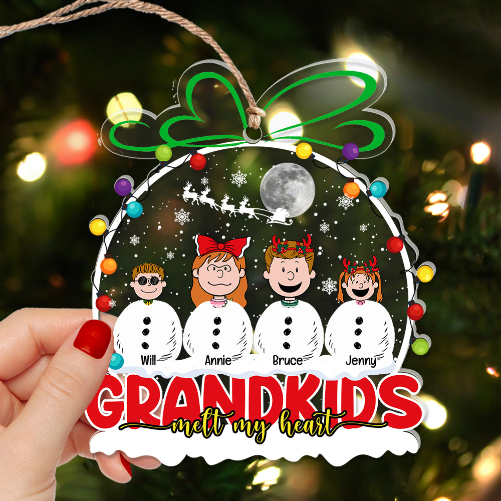 Personalized Gifts For Grandparents Christmas Acrylic Ornament 02KALU251124HG - Image 3