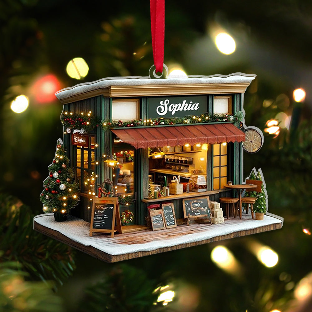Alternative view of Personalized Gifts For Her Ornament Coffee Shop 01tglu211124