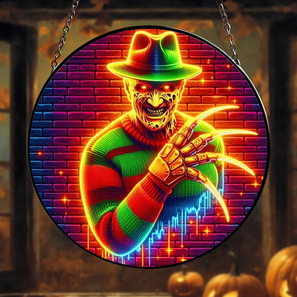 Alternative view of Personalized Gifts For Horror Fans Stained Glass Ornament 03hutn040924 Halloween Horror Movie Character