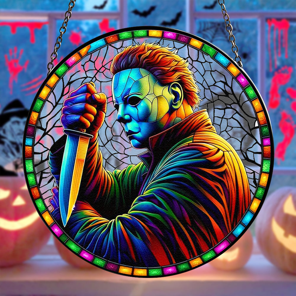 Alternative view of Personalized Gifts For Horror Movie Fans Stained Glass Ornament Halloween Gift 01ACTN260824