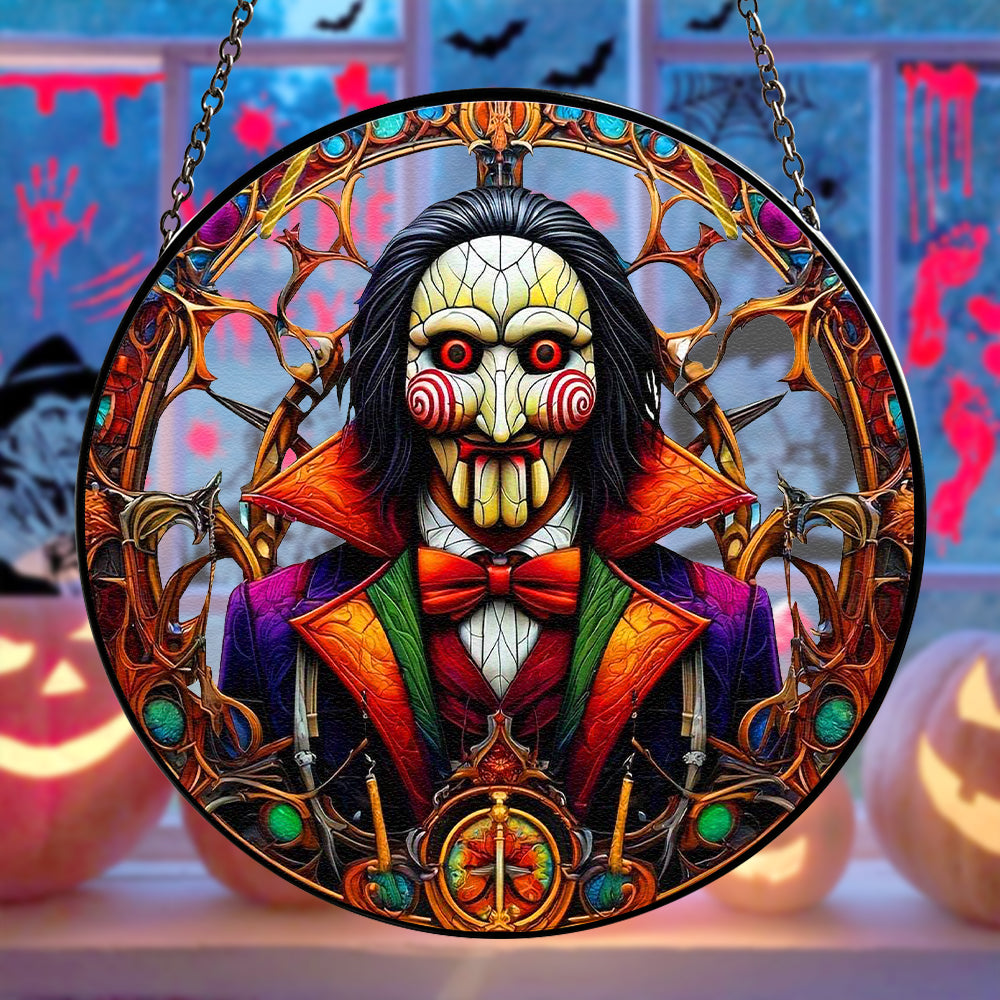 Personalized Gifts For Horror Movie Fans Stained Glass Ornament Halloween Gift 01ACTN260824