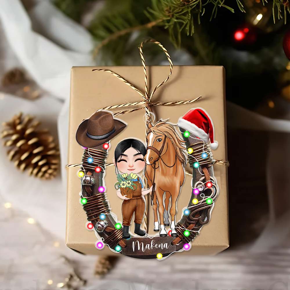 Personalized Gifts For Horse Lovers Christmas Acrylic Ornament 02OHLU141124