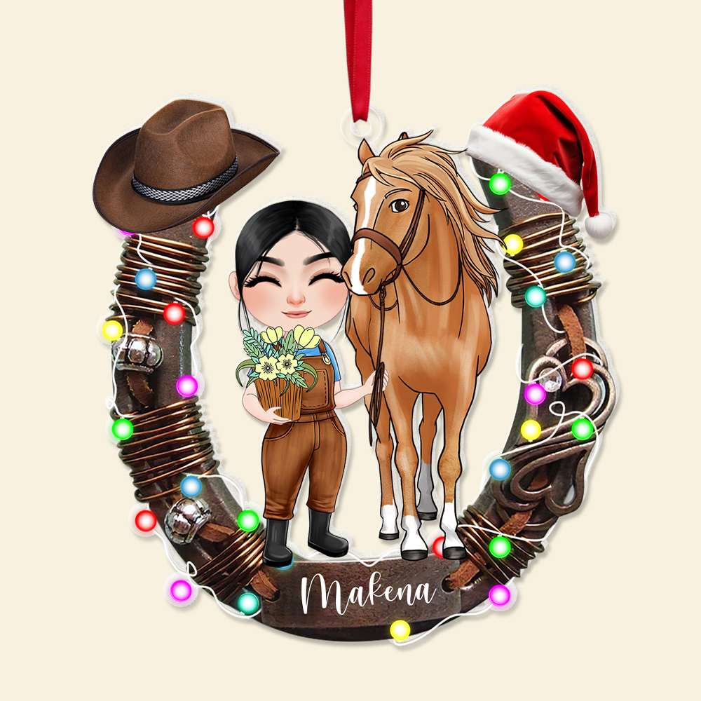 Personalized Gifts For Horse Lovers Christmas Acrylic Ornament 02OHLU141124 - Image 4