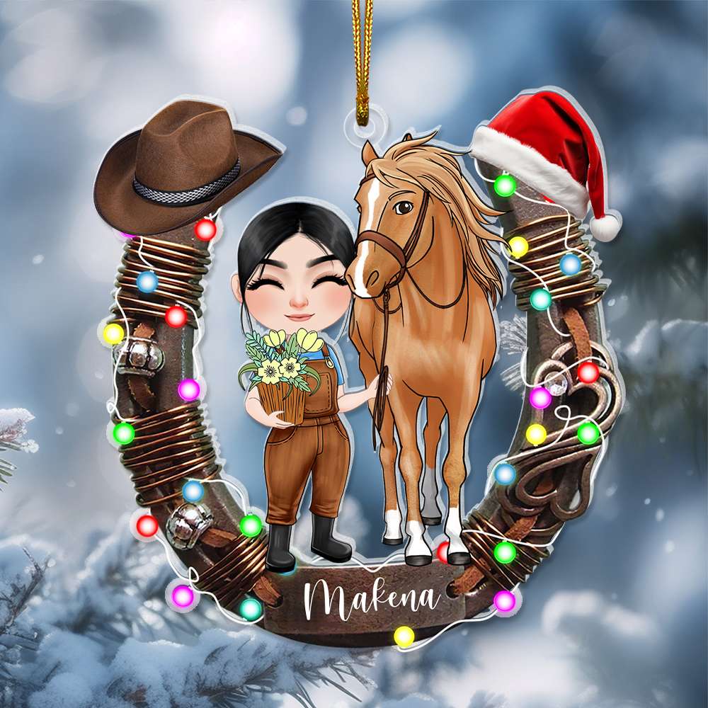 Alternative view of Personalized Gifts For Horse Lovers Christmas Acrylic Ornament 02OHLU141124